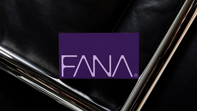 Business Cards for FANA® brand identity branding business cards chrome graphic design logo logo design purple visual identity wordmark