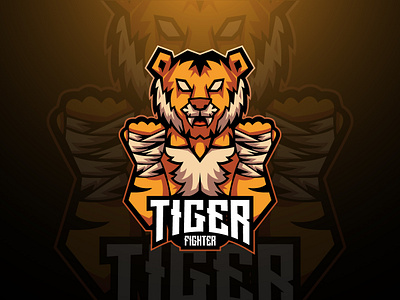Tiger Fighter Mascot Logo Template esport esport logo esport logo design esport mascot game game logo game mascot logo design mascot mascot design tiger logo tiger mascot tiger mascot logo