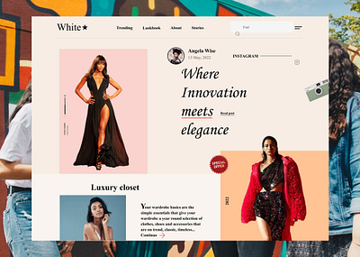 Landing page for a fashion website