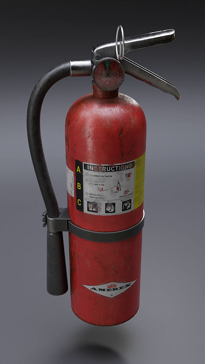 Realitsic Fire Extinguisher (Texturing) 3d animation baking blender realistic substance painter texturing
