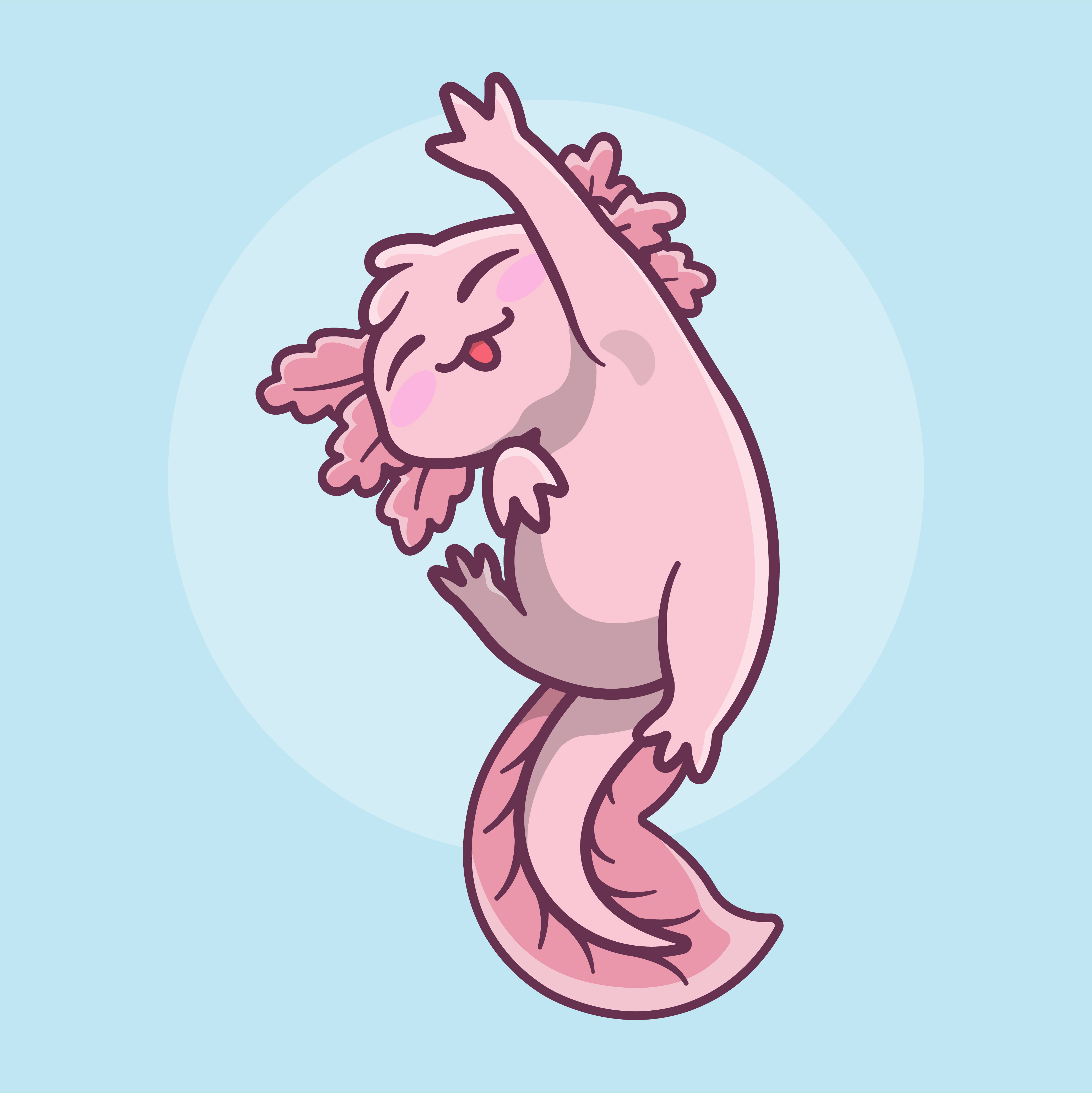 Illustration a cute axolotl by Ahyara on Dribbble