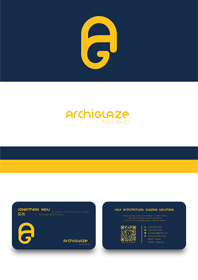 Archiglaze Sdn Bhd Logo and Business Card branding design graphic design typography