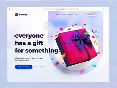 Wishcast – Landing page app branding design gift graphic design landing landingpage motion graphics present ui ux visual web wishcast