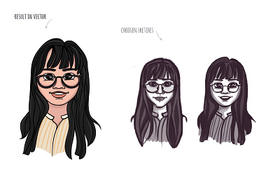 Portrait of team for the website avatar flat girl illustration vector web