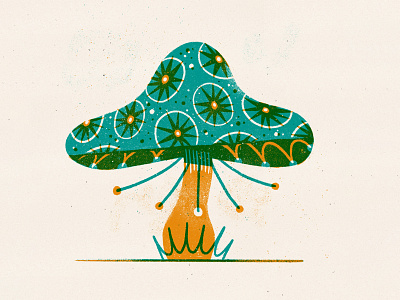 Daily Drawing - Mushrooms drawing funghi illustration limited colour pallete mushroom pattern patterndesign procreate surface design texture
