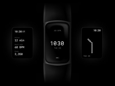 Fitbit monospace clock faces device face fit steps time tracker waerable watch