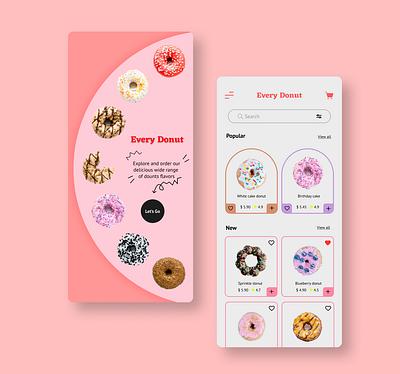 Donut shop appdesign e commerce ui uiux
