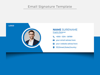 Elagant email signature or email footer and personal template minimal banner