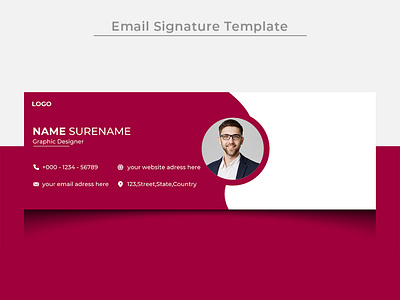 Creative professional corporate email signature or email footer minimal banner