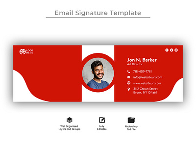 Email signature template design and professional footer banner minimal banner