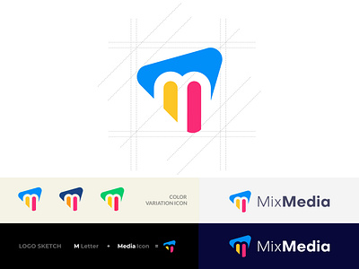 MixMedia Logo Design Rebranding Project brand identity branding combination mark design identity designer logo logo design logo designer logo mark logotype media minimal modern modern logo mark modern tv play icon symbol technology tv