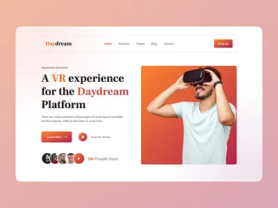 Virtual Reality Landing Page UI Design 3d animation figma landing page design metaverse motion graphics nft saas ui ux design virtual virtual reality