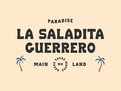 Paradise Font Logo Surf Beach Vibe font illustration logo mexico palm tree paradise surf tacos vector waves