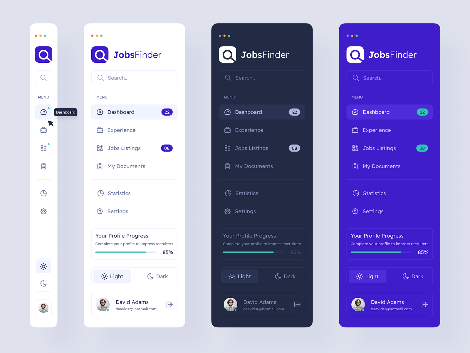 Sidebar Navigation by Nakul Soni on Dribbble