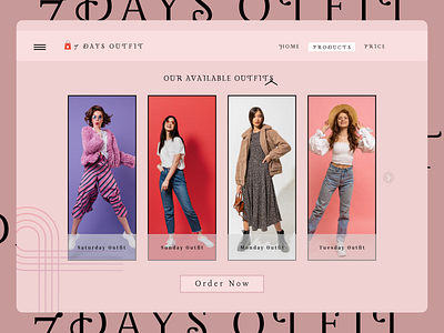 "7 Days Outfit" Website 'Products' Page Design. 3d animation app design branding graphic design illustration koushik landing page logo mobile mockup motion graphics popular ui ux design vector web dsign website design