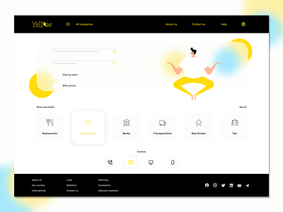 Yellow Website design design illustration ui ux
