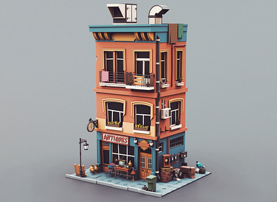 Low poly Antique Shop 01 antique antique shop stylized