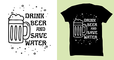 Drinking Beer Typography T shirt Design beer colorful design drink graphic design illustration t shirt typography vector