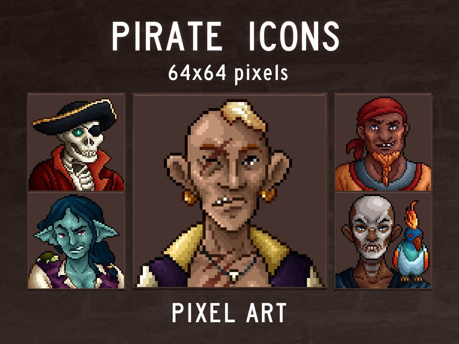 Pirates Pixel Art 64×64 Icon Pack by 2D Game Assets on Dribbble