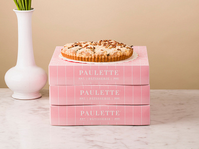 🥮 Cute pink streusel box box cake packaging patisserie pink streusel