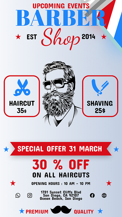 Barbershop advertising creative branding design typography