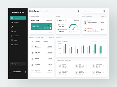 Financial Management Dashboard account management bank management crypto design finance finance dashboard financial financial dashboard financial management financial management dashboard management money statement ui ui dashboard user experience user inerface ux