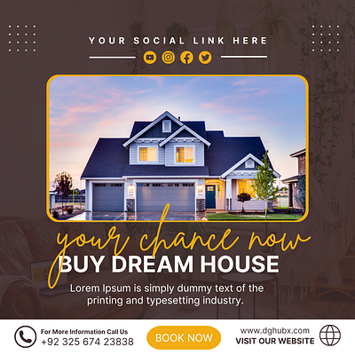 Real Estate Instagram Post animation branding design graphic design illustration logo typography ui ux vector