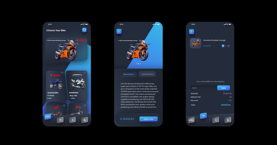 Motorbike selling app UI Design figma study tutorial ui ux