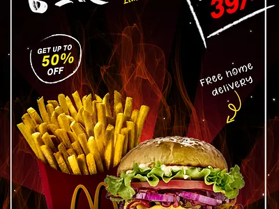 Poster For Food shop 3d animation branding design graphic design illustration logo ui ux vector