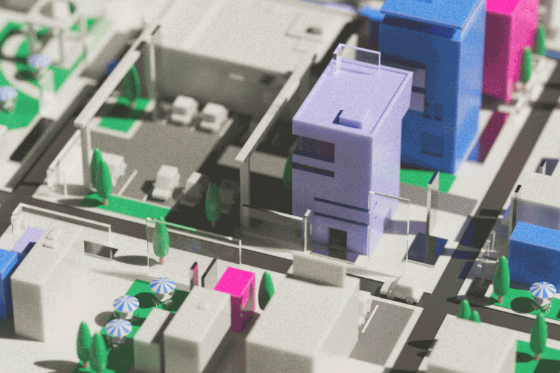 City Block (Redshift) 3d architecture block buildings c4d car city cityscape gif redshift render roads
