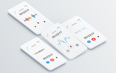 Voice Recorder App Design app apps design branding design iphone app design iphone apps design ui ui design voice recorder app