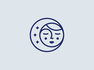 🌙 Matilde Logo branding face girl lips logo logotype moon stars