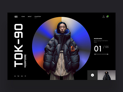 Tok-90 Techwear Web Ui Design Concept design future futuristic graphic design jacket nft nft artwork photography techwear ui ui design ux ux design web design