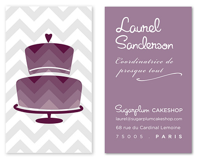 Logo + Business Card, Sugarplum Cakeshop Paris branding graphic design illustration logo