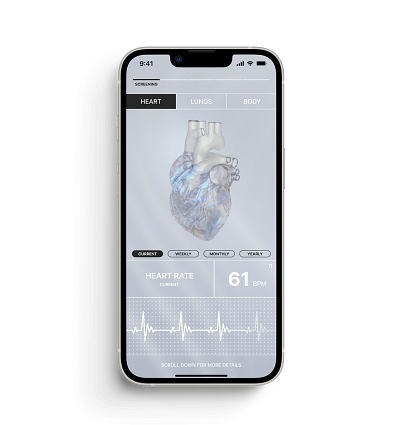 Health Tracking Mobile App 3d 3d design clean design fitness glass health tracking heart ios iphone minimal design mobile design product design ui user experience user interface ux