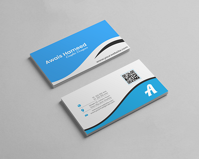 Blue Business Card Design branding business card business card designs graphic design illustration simple business card design