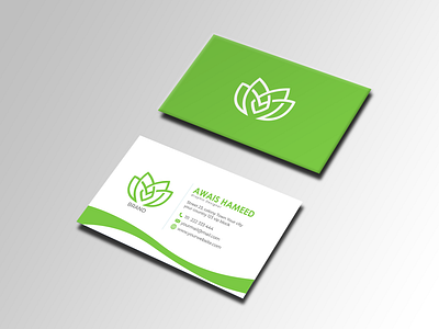 Green Business Card branding business card business card designs design graphic design illustration simple business card design