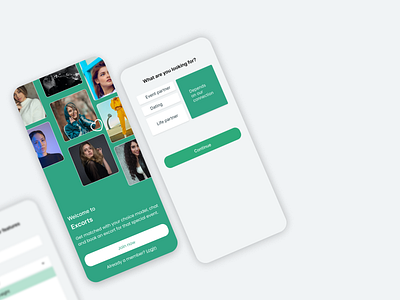 Excorts ui uiuxdesign web design