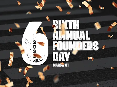 6th Annual Founders Day 2023 6th anniversary agency anniversary black branding celebration copper creative agency design dribbble founders day gallery indiana indianapolis logo march margaritas marketing texture