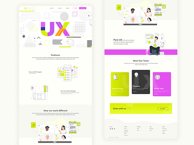 Pure - Landing page design graphic design illustration ui ux vector