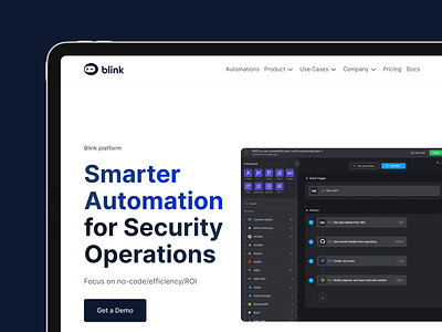 Blink UI re-design automation blink design dev development no-code security ui ux web design website