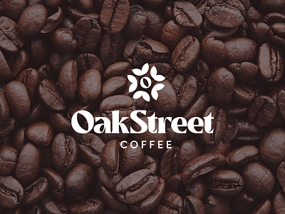 Oakstreet Coffee Roasters Logo adobe bean brand identity branding brown coffee design flower freelance freelancer geometric graphic design icon logo logotype mark o passion project roasters vector