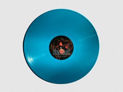 Vinyl label design | DŽIAUGSMAS blue brown design graphic design label red typography vinyl