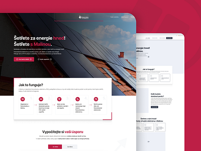 Šetřím s Malinou - landing page landing page solar solar panels ui ux webdesign