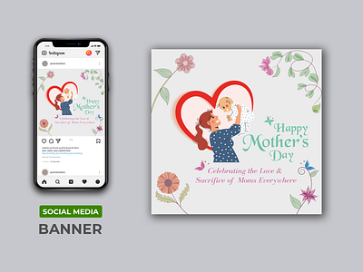 Mother's Day Social Media Post Design branding business design feminism flyer graphic design illustration mothers day social media banner social mediea post vector woman womans day