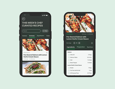 Food recipe app - Curated section app design food recipe mobile modern product ui ui design user experience user interface ux