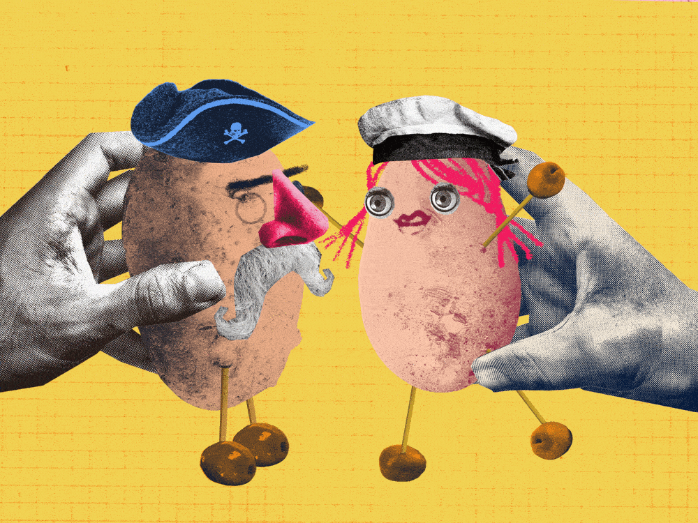 The Potato Crew | VTEX + Lasca animation character design collage colorful fun graphic design motion motion design motion graphics potato vtex