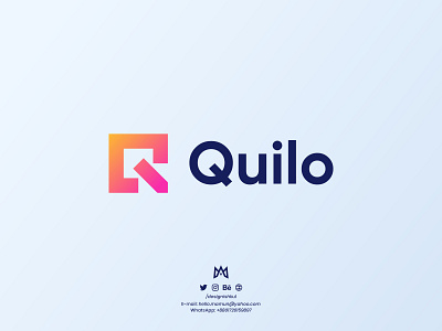 Quilo - Modern, Minimalist Letter Q Logo Design. a b c d e f g h i j k l m n best logo branding concept digital logo ecommerce finance for sale gradient letter mark letter q logo logo logo design logo designer logodesign modern logo o p q r s t u v w x y z popular logo saas technology