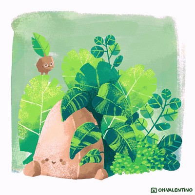 Plants. 🪴 illustration leaves nature oh valentino ohvalentino painting plants rocks