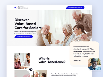 Landing Page Health Care for Seniors branding clean dailyui healthcare landing page one pager seniors simple ui web design
